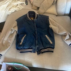 Vintage denim varsity style jacket!
